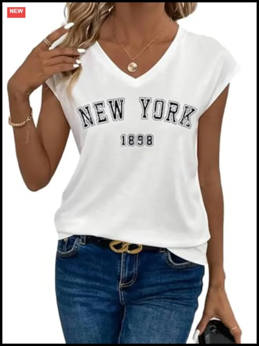 Graphic Tee Women V Neck Cap Sleeve Soft Cotton Blend Lightweight Casual T Shirt